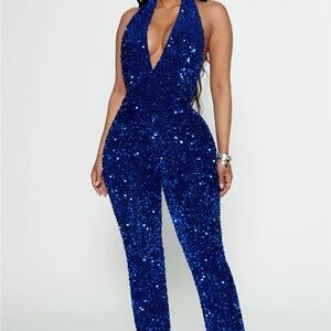 Sequin Blue Jumpsuit